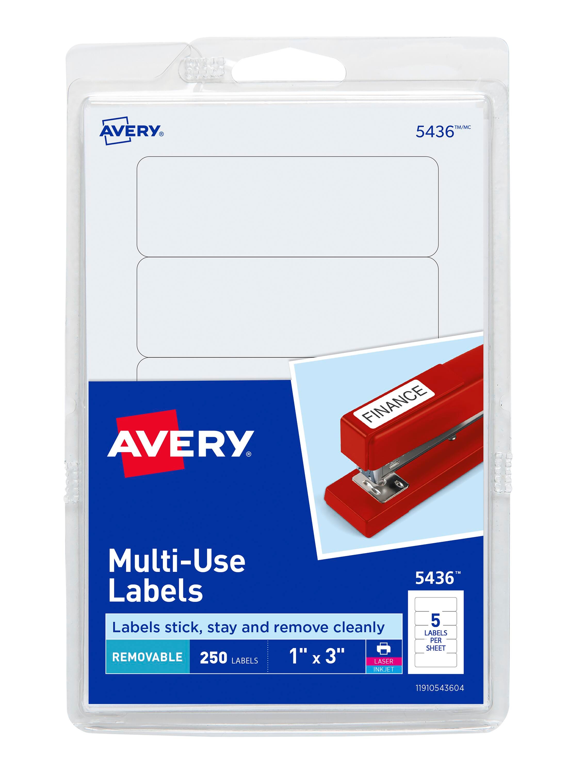 Avery Removable ID Labels, 1 x 3 Inches, Pack of 250 067681